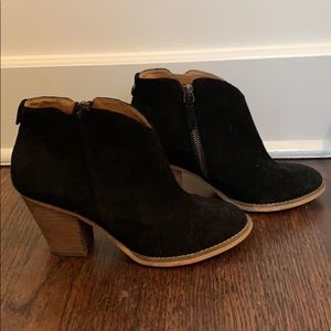 Black suede booties